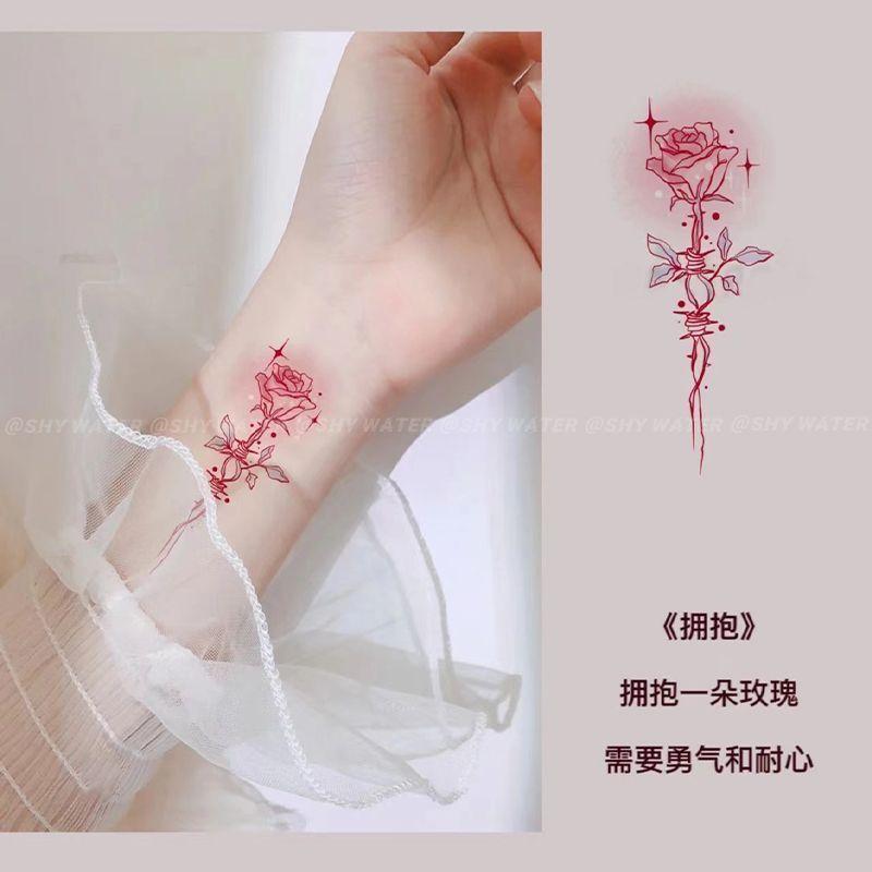 Miếng Dán Hình Xăm Tạm Thời, Hướng Sống Tới Cái Chết, Thiết Kế Đầy Màu Sắc Của Đức, Không Thấm Nước, Phong Cách Cô Gái Nóng Bỏng, Ngọt Ngào Và Ngầu Thích Hợp Cho Cặp Đôi, Miếng Dán Ngón Tay Cổ Tay 6