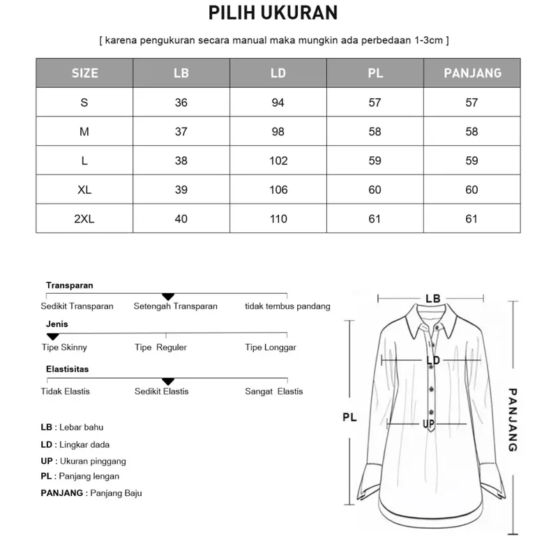 FADFAD Kemeja lengan panjang button-down elegan 5