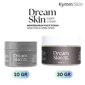 KYMM SKIN Dream Skin Night Cream 30GR | Krim Malam Pencerah & Pelembap dengan Alpha Arbutin, Bakuchiol, dan Ceramide sb