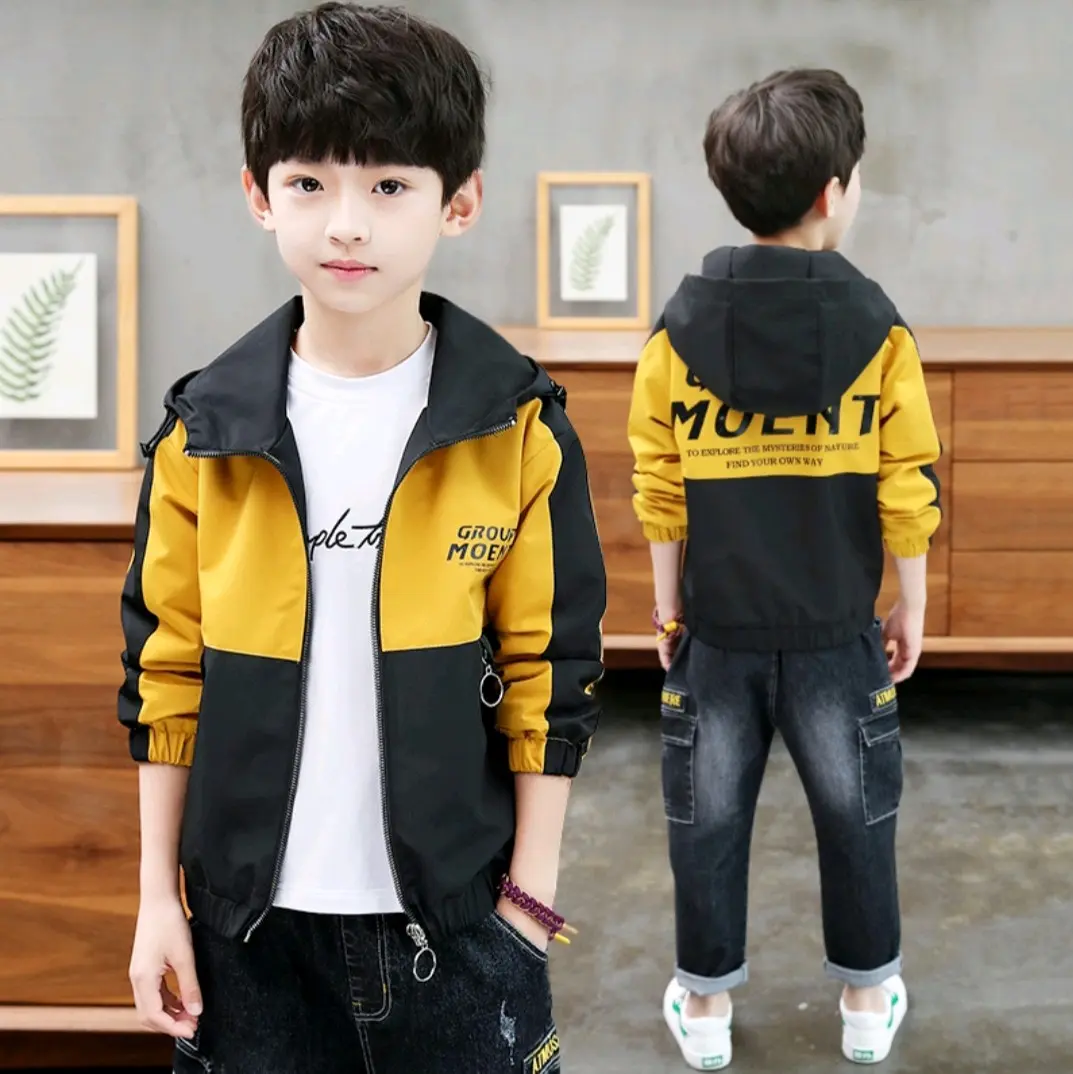 Áo khoác phối màu vải dù 2 lớp cho bé (16-36kg) Jacket Nam