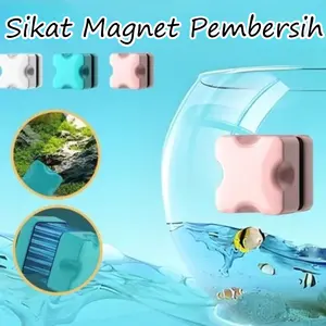 Sikat Akuarium Magnet Pembersih Dua Sisi Anti Baret Sikat Pembersih Kaca Lumut Alga Fish Tank Magnetic Brush