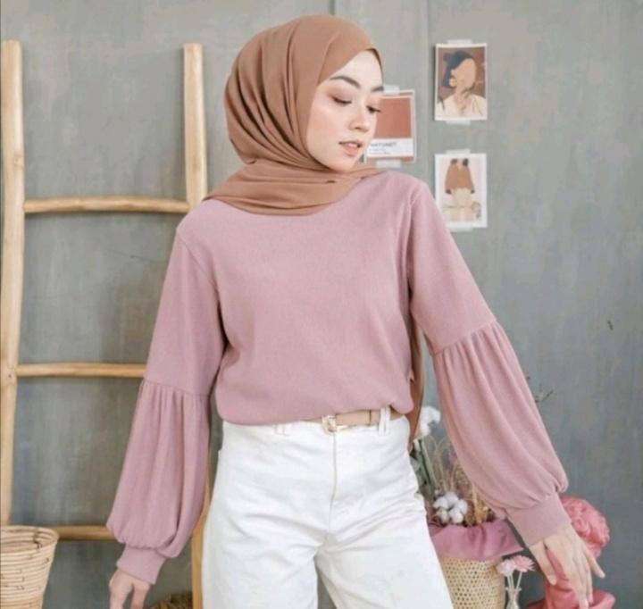 Kaos RIB Tangan Panjang Balon / Kaos RIB Premium / Kaos RIB Lengan Panjang / Kaos Terbaru / Kaos Hits Wanita / Baju Wanita Terbaru Kekinian / Kaos Lengan Panjang Wanita / Baju Kaos Fashion Wanita / Baju Polos Tangan Panjang Wanita / Kaos Polos Wanita 1