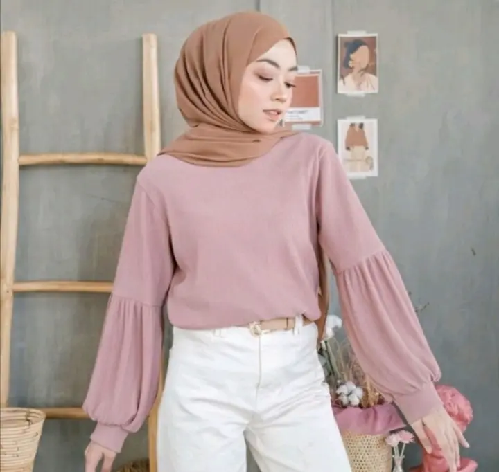 Kaos RIB Tangan Panjang Balon / Kaos RIB Premium / Kaos RIB Lengan Panjang / Kaos Terbaru / Kaos Hits Wanita / Baju Wanita Terbaru Kekinian / Kaos Lengan Panjang Wanita / Baju Kaos Fashion Wanita / Baju Polos Tangan Panjang Wanita / Kaos Polos Wanita 1