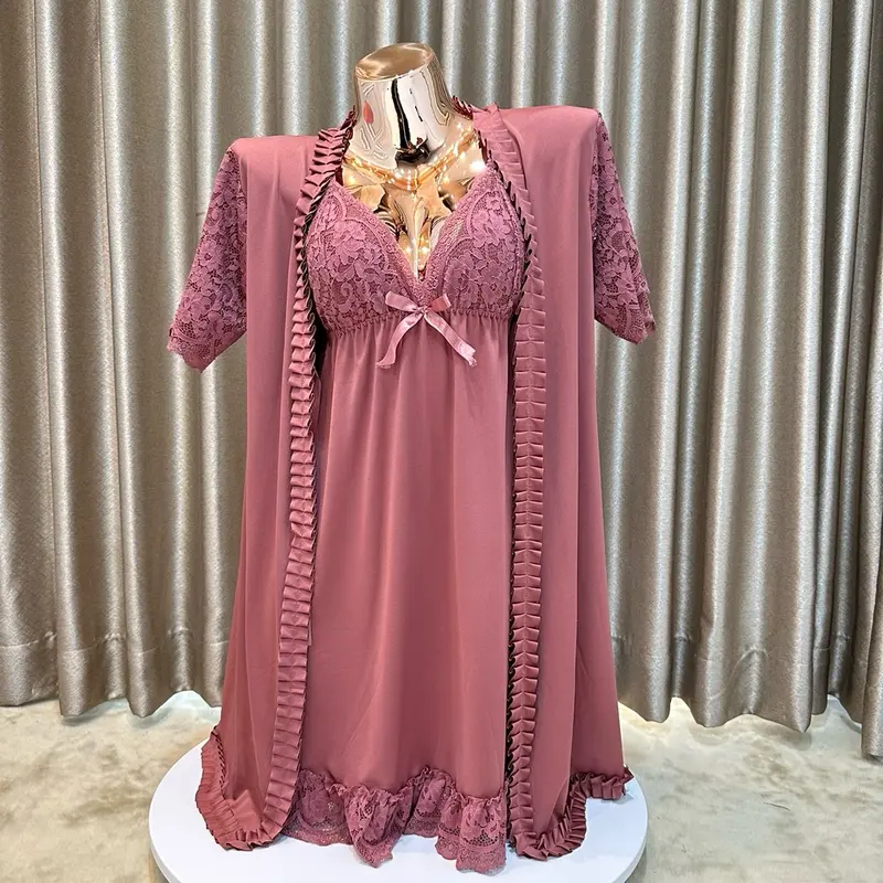 057 Sleepwear Dress + Kimono [ Girlsheaven_id ] 2