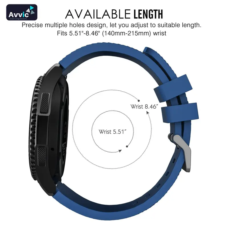 Avvic x Tali Jam Tangan Silikon 22mm Strap Silicone Mi Watch 46mm Sport Rubber Wristband Black Blue Green Grey Pink Karet Red Sporty White Yellow Accessories 3