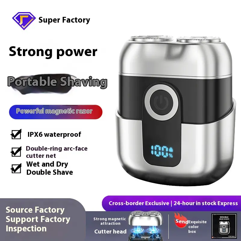 Mini Electric Shaver Small Fast Charge Home Car Men's Shaver Portable Home Shaver Wet and dry double razor,  intelligent sensor cutter head, fast charging, strong battery life