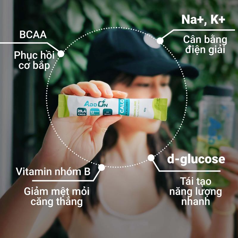 ADDON Pack 12 gói Bột điện giải thể thao ít calo bù nước, bổ sung muối khoáng hỗ trợ phục hồi giảm căng thẳng mệt mỏi 4