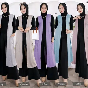 Kardigan Long Outer Wanita Tanpa Lengan