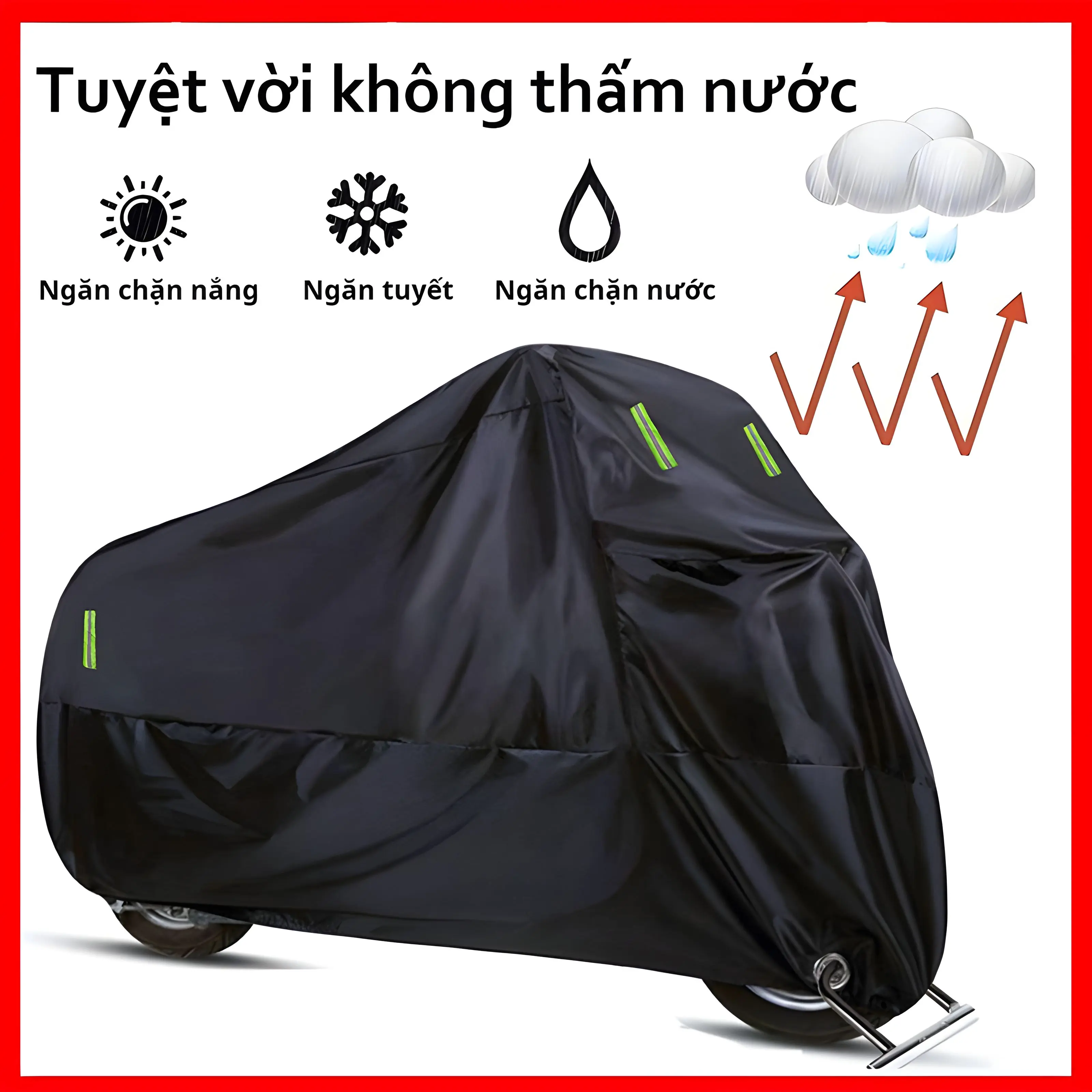Vỏ Xe Máy Tất Cả Các Mùa Đa Năng Thời Tiết Chất Lượng Chống Thấm Nước Mặt Trời Bảo Vệ Ngoài Trời Bền Đêm Phản Quang Có Khóa Lỗ Túi Bảo Quản Xe Máy Vision mới 2024 bọc  xe áo  xe ab  160 ô tô che mưa cho