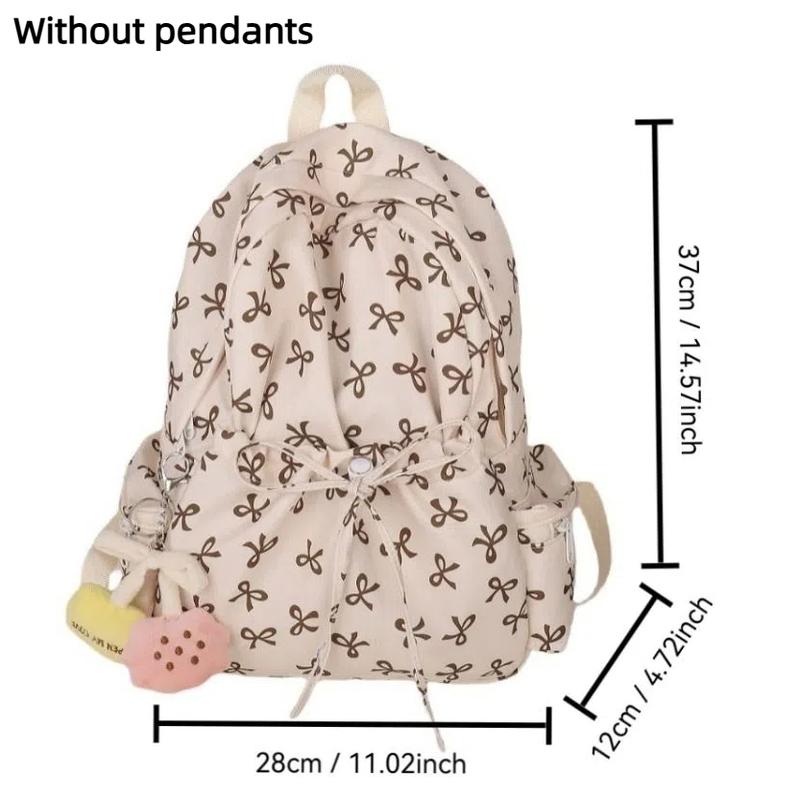 Ba Lô In Hình Nơ, Thiết Kế Thắt Nơ Ngọt Ngào Dung Tích Lớn, Làm Bằng Nylon, Thích Hợp Cho Học Sinh Hàng Ngày, Ba Lô 2