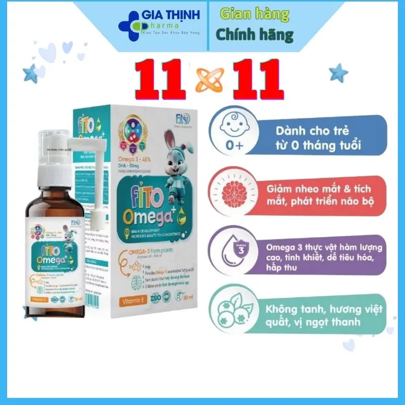 Omega DHA  Cho Bé Giúp Não Bộ Phát Triển, Tăng Cường Thị Lực, Bé Ngủ Ngon - Lọ 30ml