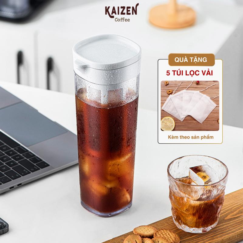  Bình pha cafe COLD BREW  cà phê ủ lạnh  nhựa nguyên sinh ABS 1.1L -Kaizen Coffee 