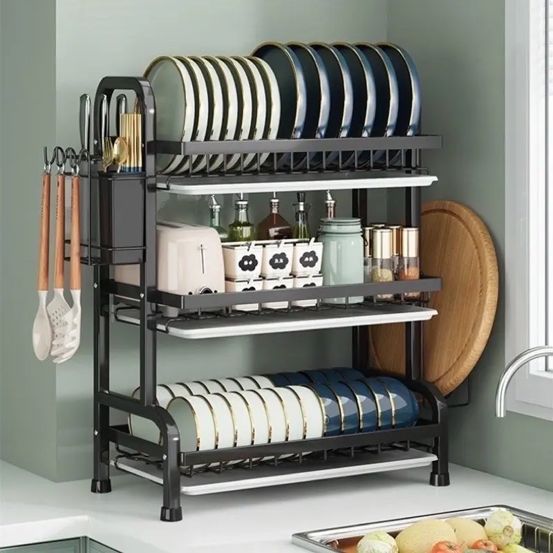 Kệ Đựng Bát Đĩa 2/3 Tầng Có Khay Hứng Nước Sạch Sẽ Tiện Lợi Kitchen Nhà Bếp (ảnh thật ở cuối) kedung  chenbat 1