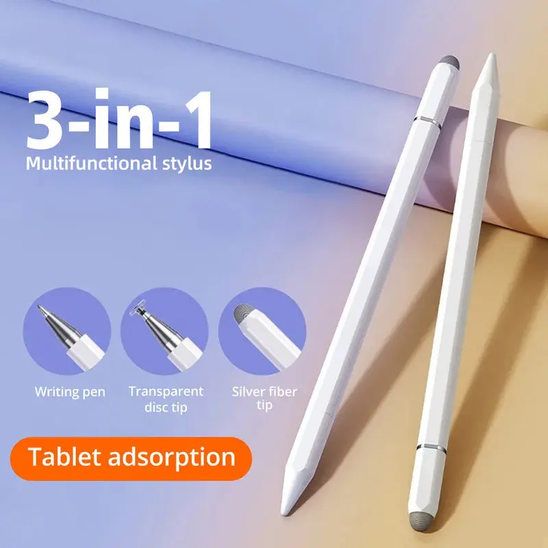 3 in 1 Magnetic Stylus Pen For Samsung Galaxy Tab A9 a9+ Plus S9 Fe A8 A7 S7 FE S8+ S9FE Plus s6 lite 10.4 S9 Ultra 14.6 Drawing Metal White