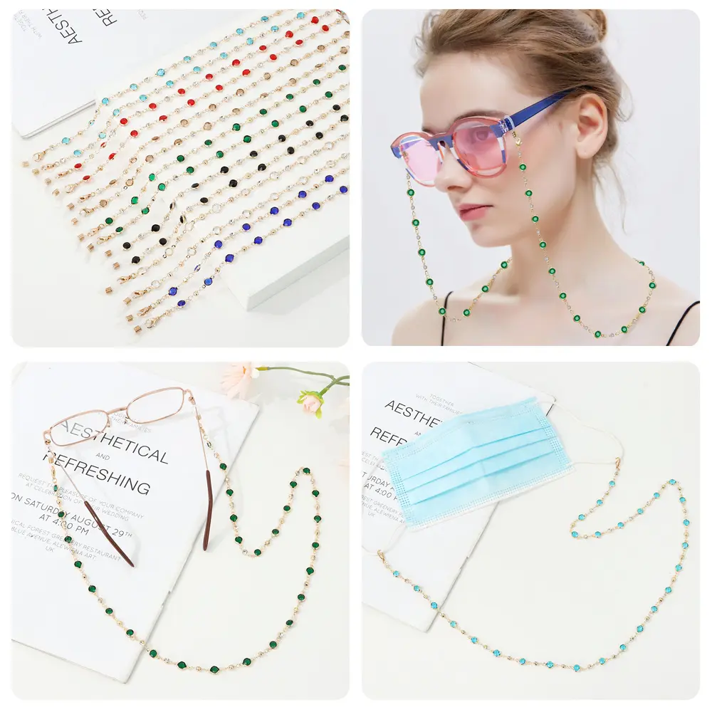 Vintage Glass Beads  Glasses Chain Glasses Necklace Eye wear Accessories Eyeglass Lanyard
