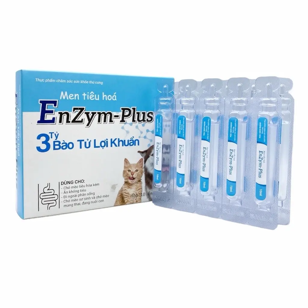 Men tiêu hoá Enzyme plus cho chó mèo ống 10ml, bổ sung lợi khuẩn, giảm rối loạn tiêu hoá cho thú cưng