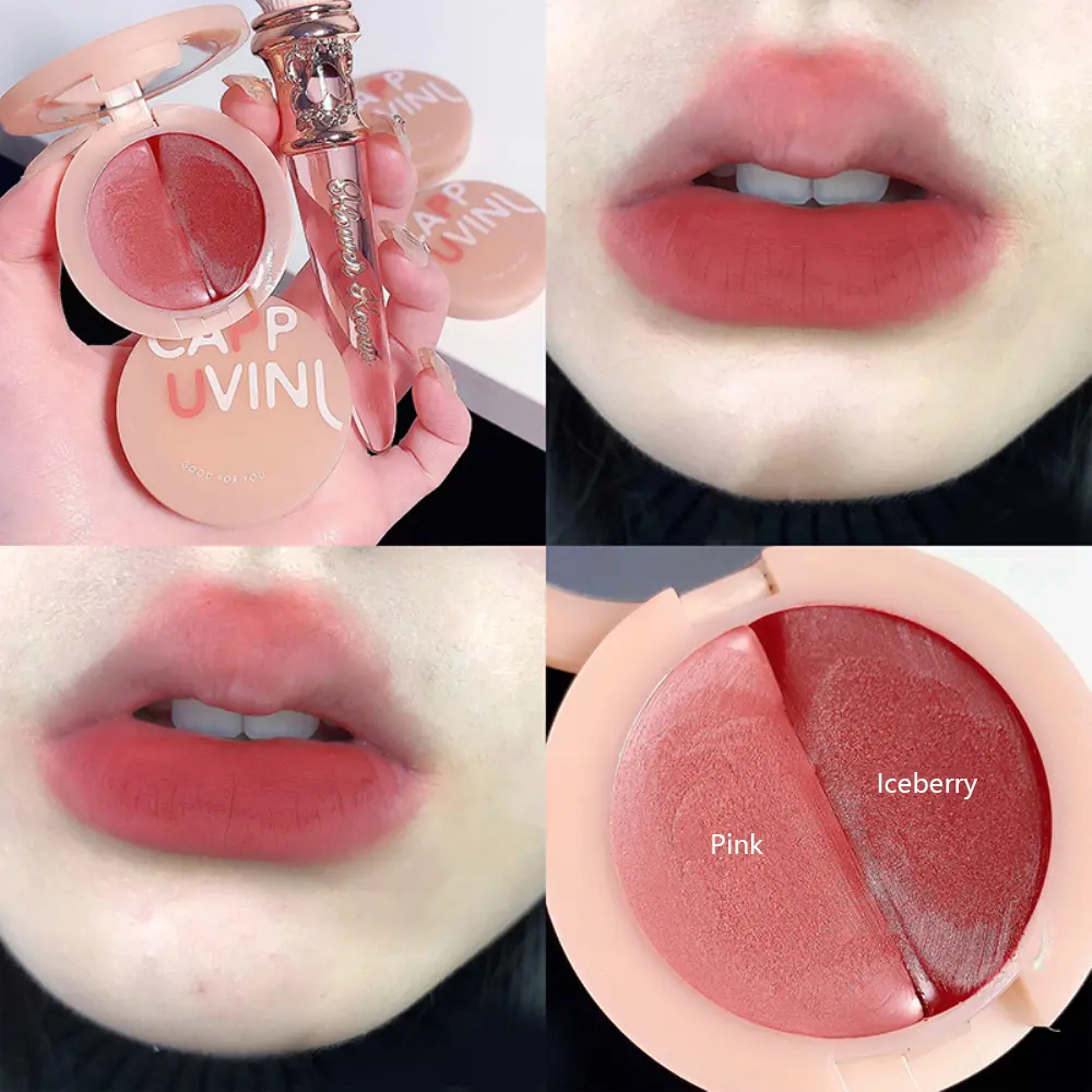 [COD&HOT Sale] With Brush Cappuvini Two-color Lip Mud Dual-purpose ...
