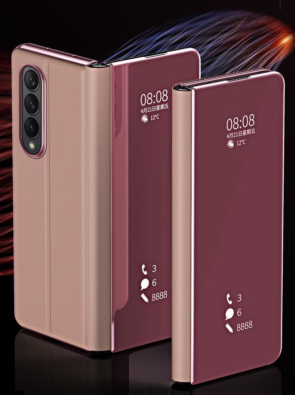 Product Introduction of case for Samsung Galaxy Z Fold5 Fold4 Fold3 Fold2 mobile phone case folding screen smart flip mirror all-inclusive anti-drop protective cover 0