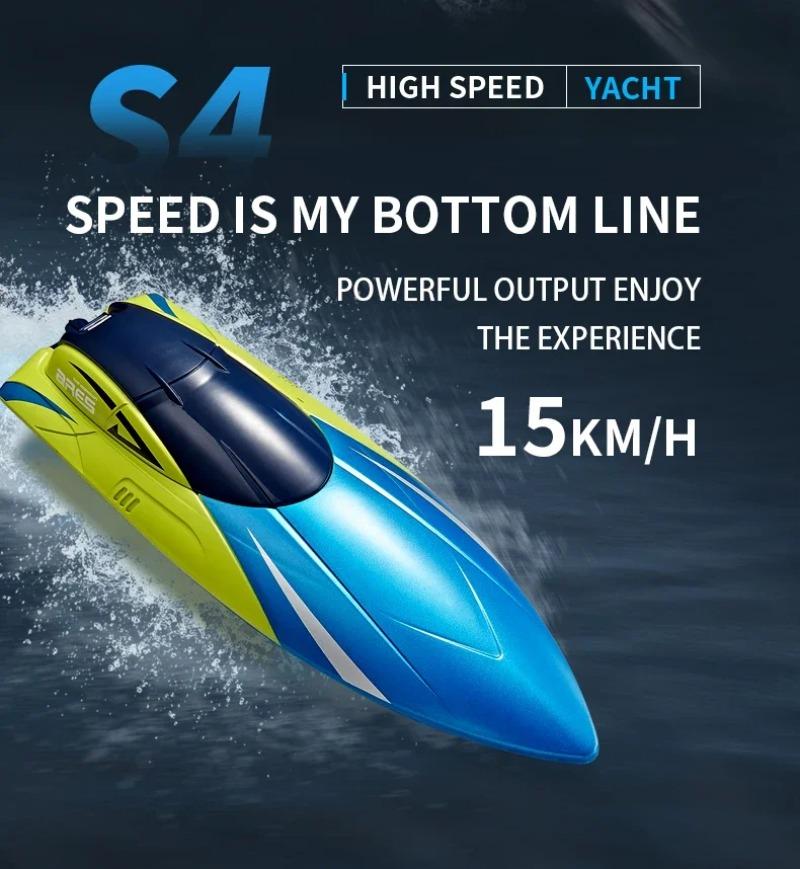 Product Introduction of 2.4G Remote Control Boat S4 Water Speed Boat Rechargeable Motor Toy Double Motor Children Boy Ship Model Toy Birthday Gift 6
