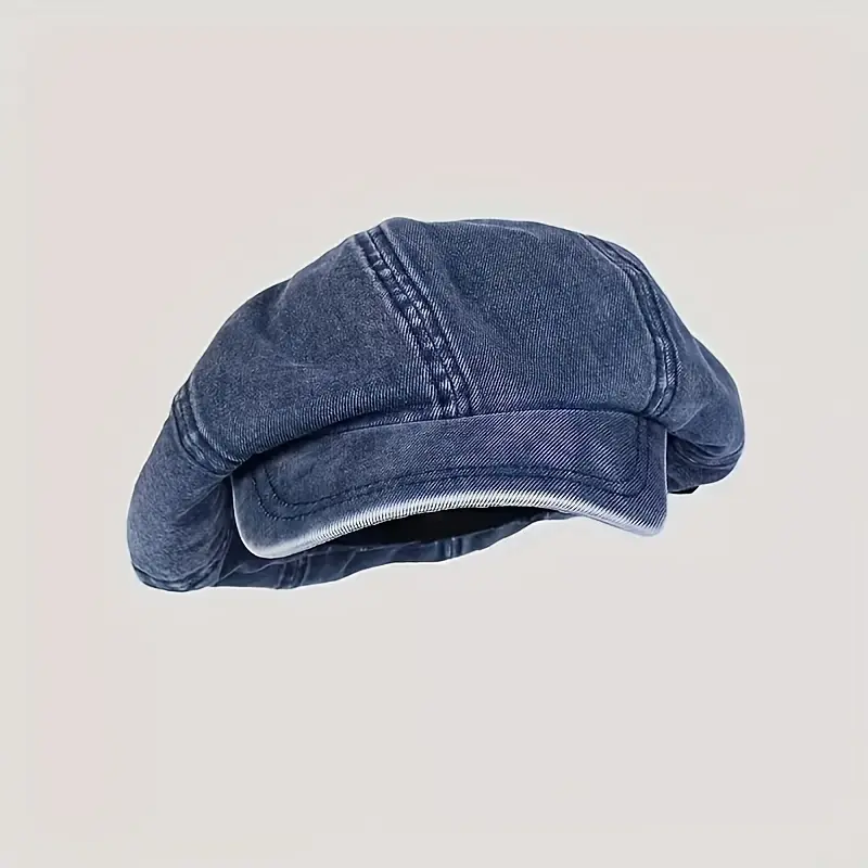 Vintage Washable Solid Color Cowboy Beret - Perfect Cowboy Style Octagon Hat with Clouds! 0