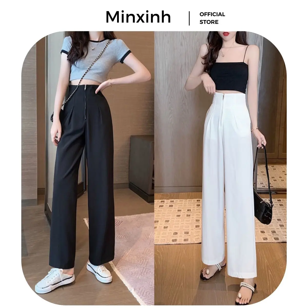Quần Ống Rộng Xuông Dài Khoá Trước Mẫu Mới [ minxinh2013