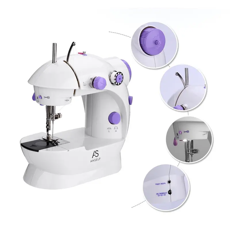 Máy may mini để bàn CMD, máy khâu gia đình có đèn led nhỏ gọn tiện dụng 5