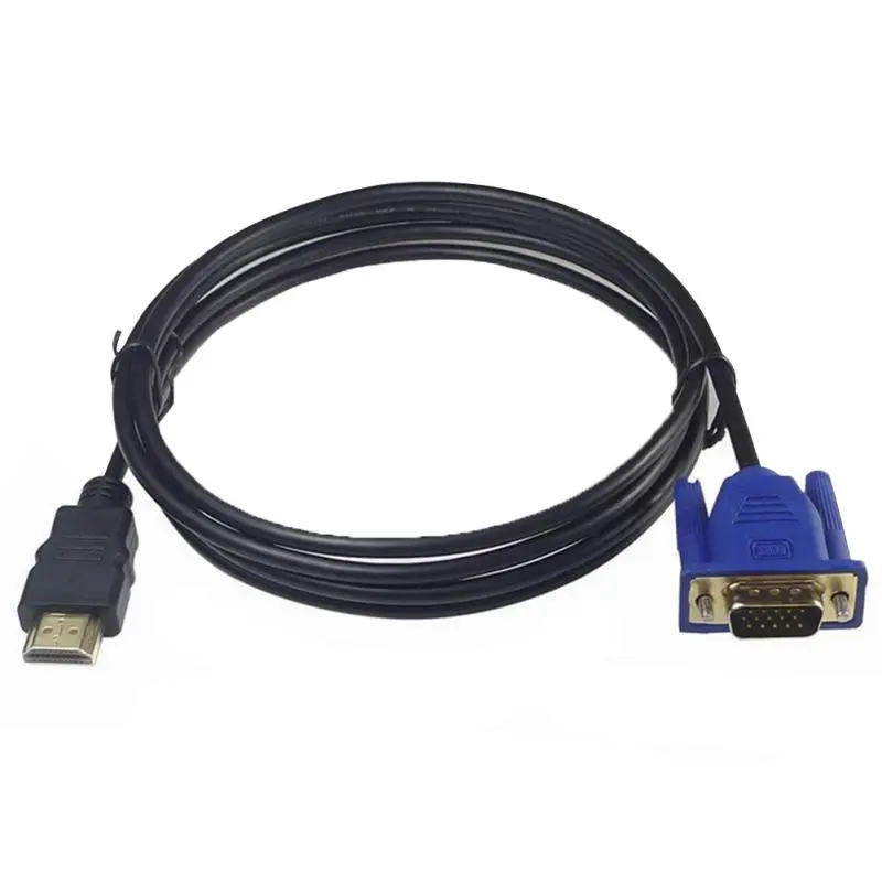 Cáp kết nối HDMI sang VGA, chiều dài 1,8 M, thích hợp cho tất cả các thiết bị đầu ra màn hình HDMI và VGA, Z5J3 7