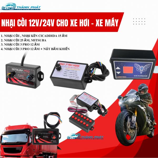 Nhại còi xe hơi, xe tải , xe máy , Nhại kèn CICADIDAE 15 âm - 25 âm MITSUBA 3 pro - 3 pro 12 bài - 3 Pro hộp điều khiển 12 bài basuri