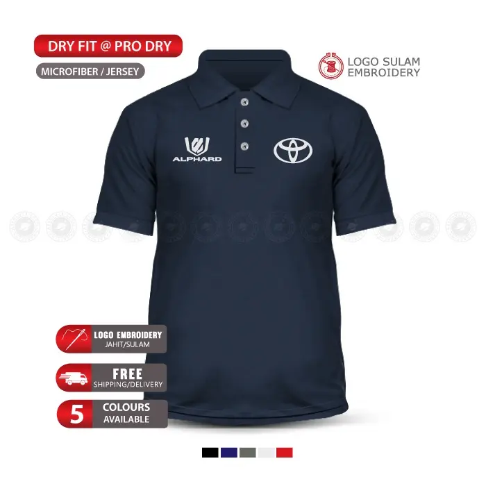 Baju T Polo Microfiber, Kenderaan Keluarga Toyota Alphard MPV ZG 2.5 SC 3.5 V6, Baju-T Murah, Untuk Lelaki, dengan Sulaman Logo