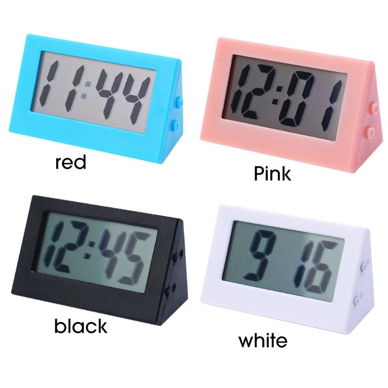Multi-function Simple Ins Mini LCD Digital Clock Portable Cute Mute Student Small Desktop Electronic Clocks Home Office Accessories 7
