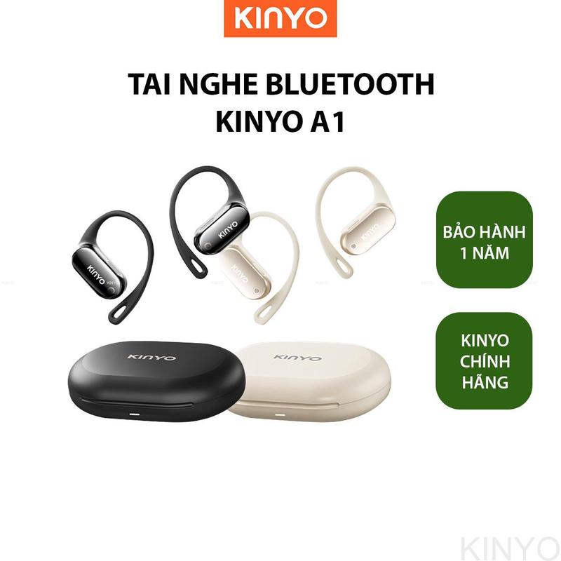 (KINYO-A1) Tai Nghe Bluetooth 5.4, Đeo Vành Tai Thoải Mái OWS, Cho Văn Phòng, Nghe Nhạc