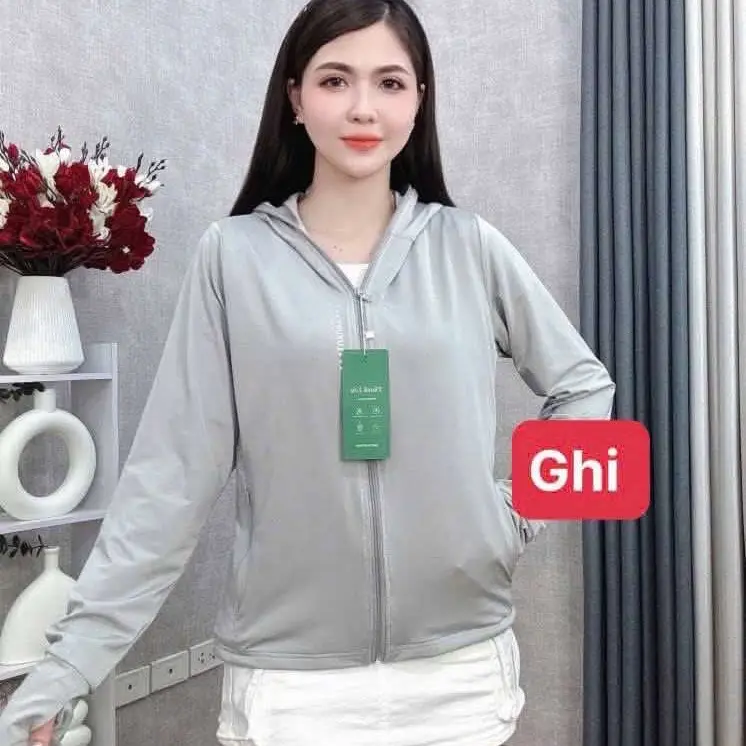 Áo nắng 2 lớp chất vải thun lạnh Hàn có mũ rộng vành che nắng tốt 9 màu