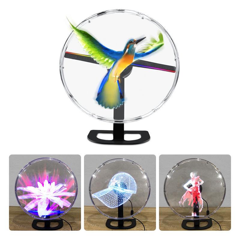 32cm Hologram fan Desktop Customize logo Projector Vertical Transparent Screen LED 3D Holographic Display