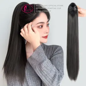Ryuuta Wig Extension Ponytail Jepit Lurus Panjang Hitam Coklat