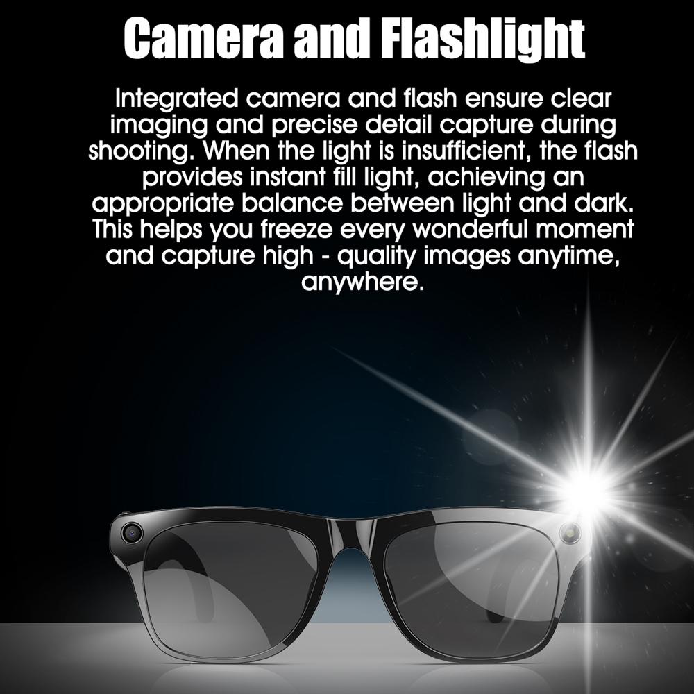 AI Translate Smart Glasses HD Camera Take Photo Record Video Bluetooth Call Music Stereo Mic Touch Sports Sunglasses Women Men - Image 5