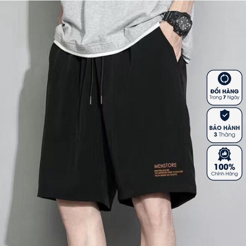 Quần đùi ống rộng sooc Unisex Cotton form rộng, phong cách Hàn Quốc phù hơp cho cả nam và nữ Quần Lửng Menswear Đen