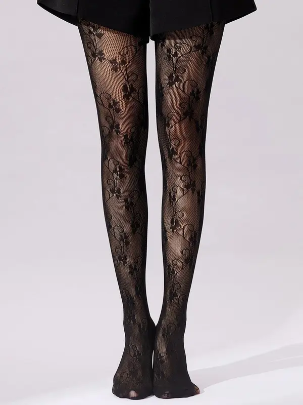 Women's Comfortable Floral Print Fishnet Tights, Chic Elegant Fit Comfy 1 Pair Pantyhose for Daily Wear, Breathable Stretchy Comfort Sheer Tights, Minimalist Ladies Socks, Underwear for Women, Fashion Lady Nylon Stockings for All Seasons, Party Womenswear 4