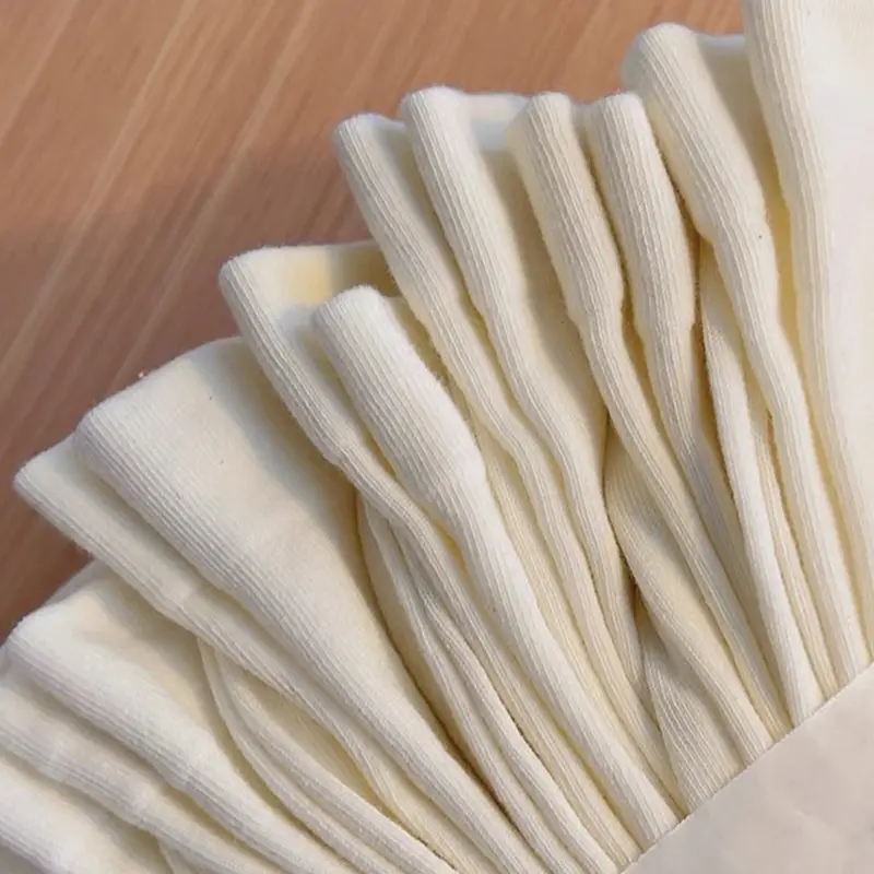 Tất Cổ Cao Nữ，Vớ cotton Cổ Cao Nữ Hàn Quốc Gân Trơn Nhiều Màu Kem Trắng Đen TATNU09 8