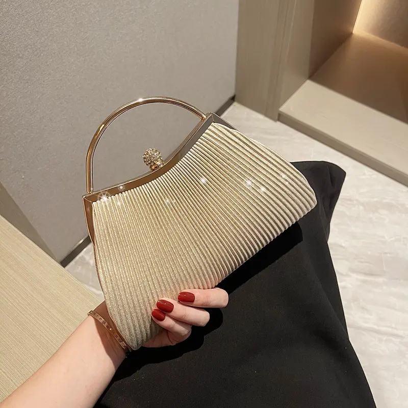 Clutch nữ cầm tay dự tiệc có quai xách đính nhũ kim tuyến siêu sang chảnh Bag Túi