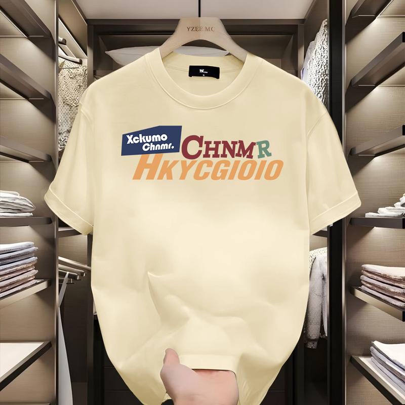 Product Introduction of Áo Thun Nam, 100% Cotton, ngắn Tay, Dáng Rộng Vừa Vặn, Thoải Mái, In Chữ Tiếng Anh 15