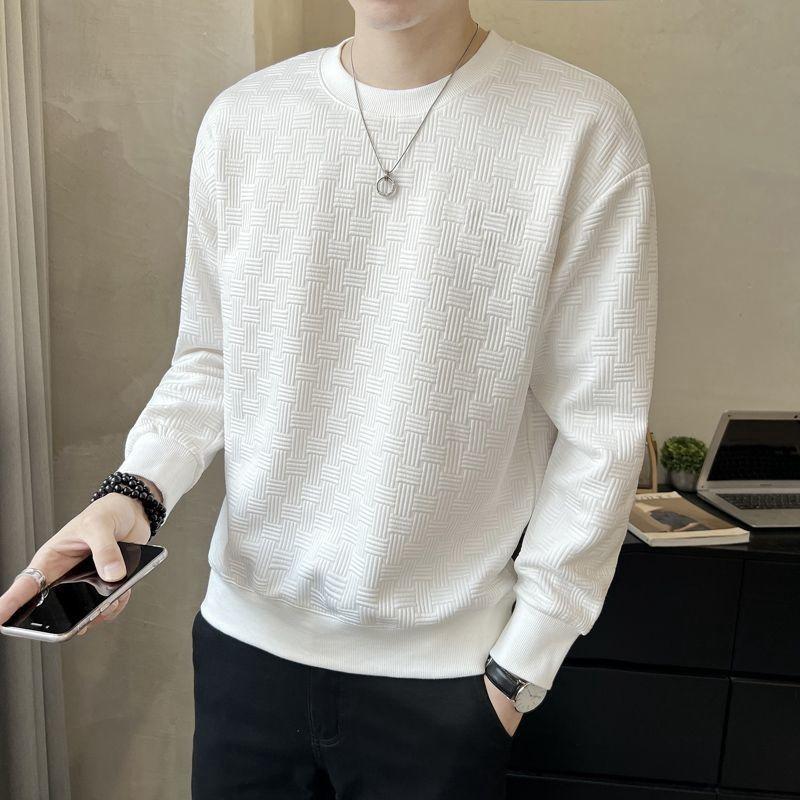 Áo Len Jacquard, Cao Cấp, Dành Cho Nam Giới, Mùa Thu Và Mùa Đông, Thường Ngày Và Hợp Xu hướng, Dễ Phối Đồ Áo Phông Dài Tay, Áo Sơ Mi Lớp Nền, Hàng Mới Về Năm 2024 8