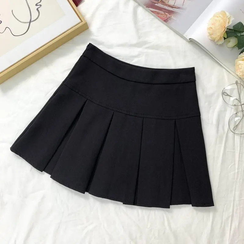 Chân Váy Xếp Ly Chữ A, Cạp Cao, Màu Trơn Thiết Kế 5