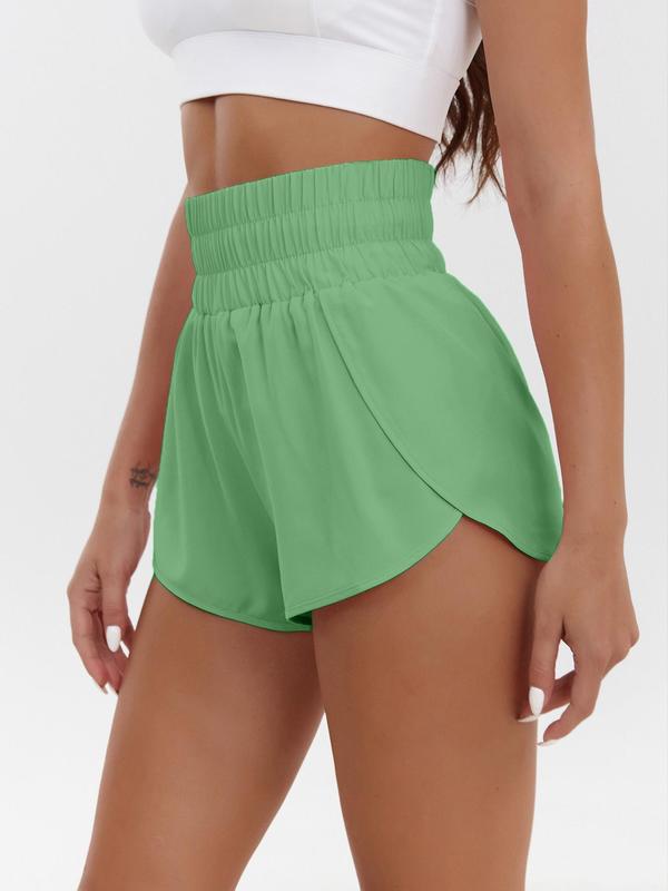 Women's Basic Plain Wrap High Waist Shorts, Summer Clothes Women, Lady Casual Comfort Elastic Waist Track Shorts for Gym Workout Running, Lady's Bottoms, Micro Shorts, Going Out Bottoms, Activewear, Athletic Shorts 8