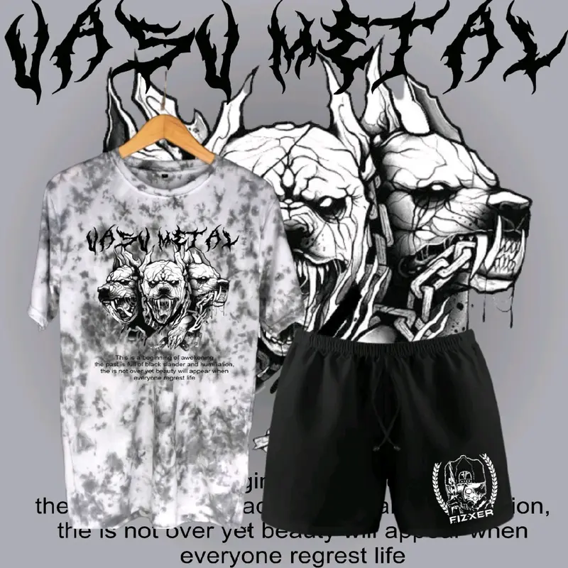 SETELAN UASU METAL 1 SET PRIA WANITA Katun Lengan pendek 3