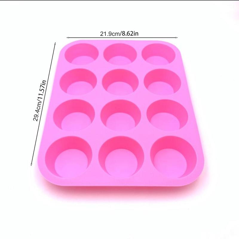 12-hole Silicone Baking Mold, 1 Count Non-stick Heat Resistant Baking Mould, Baking Tool for Cake, Muffin, Cupcake, Kitchen Supplies 4
