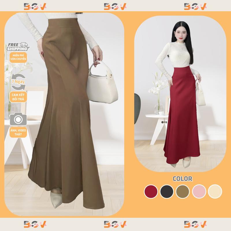  BGV_ Chân váy đuôi cá form mới trẻ trung hack dáng chất liệu vải nhập cao cấp dày dặn mềm rũ chuẩn form Nữ Voan Voi 