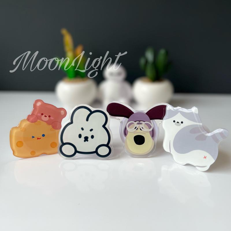 Popsocket HP/ Holder HP Simple Bentuk Karakter Lucu Bisa Dilipat untuk Semua HP 1