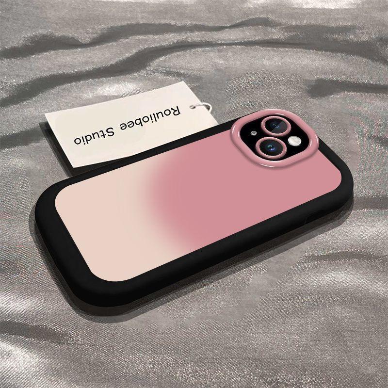 Ốp Điện Thoại, Màu Hồng Gradient Kẹo Ngọt, Dành Cho iPhone 11, 12 / 13 / 14 / 15pro max, Thiết Kế Hình Động Vật Nhỏ Dễ Thương, Chống Thấm Nước Và Chống Sốc, Ốp Di Động 5
