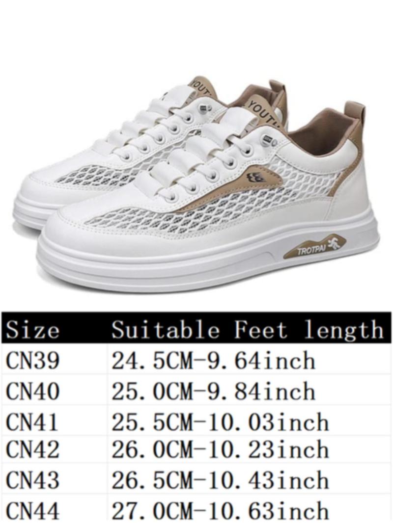 Product Introduction of Men's Casual Breathable Mesh Sneakers, Fashionable Lace Up Low Top Sneakers for Daily Wear, Male All-match Round Toe Sports Shoes for Daily Wear 8