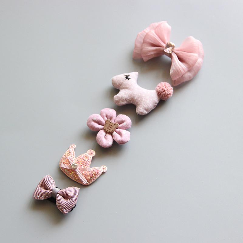 Product Introduction of Korean hand-made baby hairpin edge clip Baby hair clip Children's headdress hairpin Princess hairpin five-piece set 16